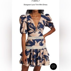 PatBO NWT stargazer lace trim mini dress